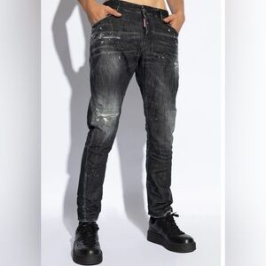 DSQUARED2 Black Distressed Skinny Jeans